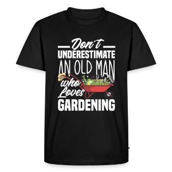 Jardin Vieil Homme - T-shirt Premium bio Homme - noir - Devant - Nico (187cm)