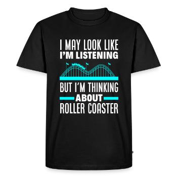 Roller Coaster Wooden Roller Coaster Amusement Park - Men's Premium Organic T-Shirt - black - Front - Nico (187cm)