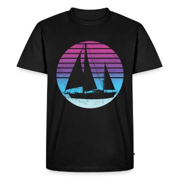 Retro Sailor Sailing - Men's Premium Organic T-Shirt - black - Front - Nico (187cm)