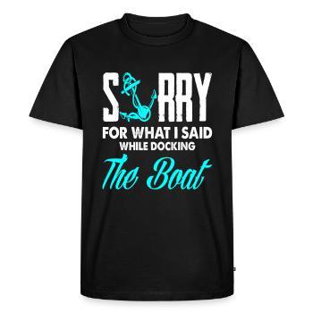 Sailor Sailing Boat Mooring Saying - Men's Premium Organic T-Shirt - black - Front - Nico (187cm)
