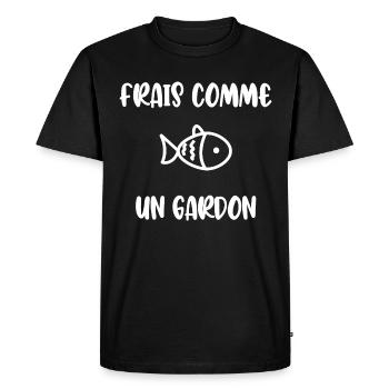 Frais comme un gardon - T-shirt Premium bio Homme - noir - Devant - Nico (187cm)