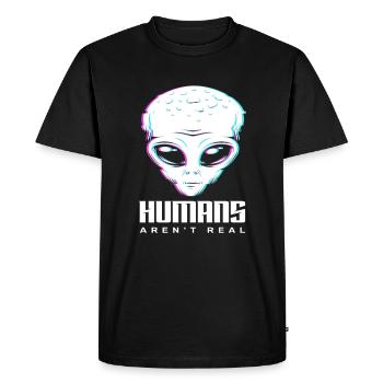 Alien Humans Not Real Alien Gift - Men's Premium Organic T-Shirt - black - Front - Nico (187cm)