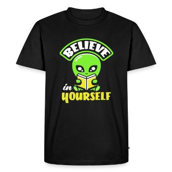 Alien Humans Not Real Alien Gift - Men's Premium Organic T-Shirt - black - Front - Nico (187cm)