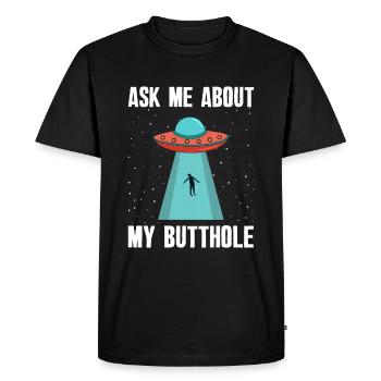 Funny Alien Abduction Alien Faith - Men's Premium Organic T-Shirt - black - Front - Nico (187cm)