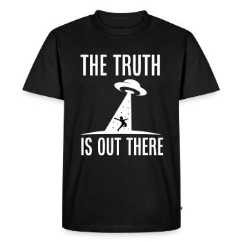 The Truth Alien Outer Space Flying Saucer - Men's Premium Organic T-Shirt - black - Front - Nico (187cm)
