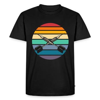 Fléchettes rétro Dartpfeil - T-shirt Premium bio Homme - noir - Devant - Nico (187cm)