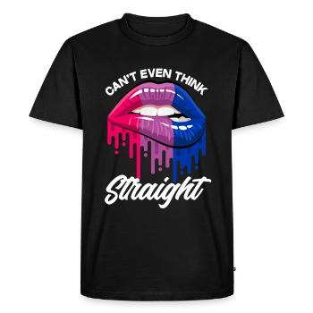 Fiers Lèvres Bisexuelles Bisexualité - T-shirt Premium bio Homme - noir - Devant - Nico (187cm)