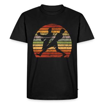 Boxeurs de boxe rétro - T-shirt Premium bio Homme - noir - Devant - Nico (187cm)