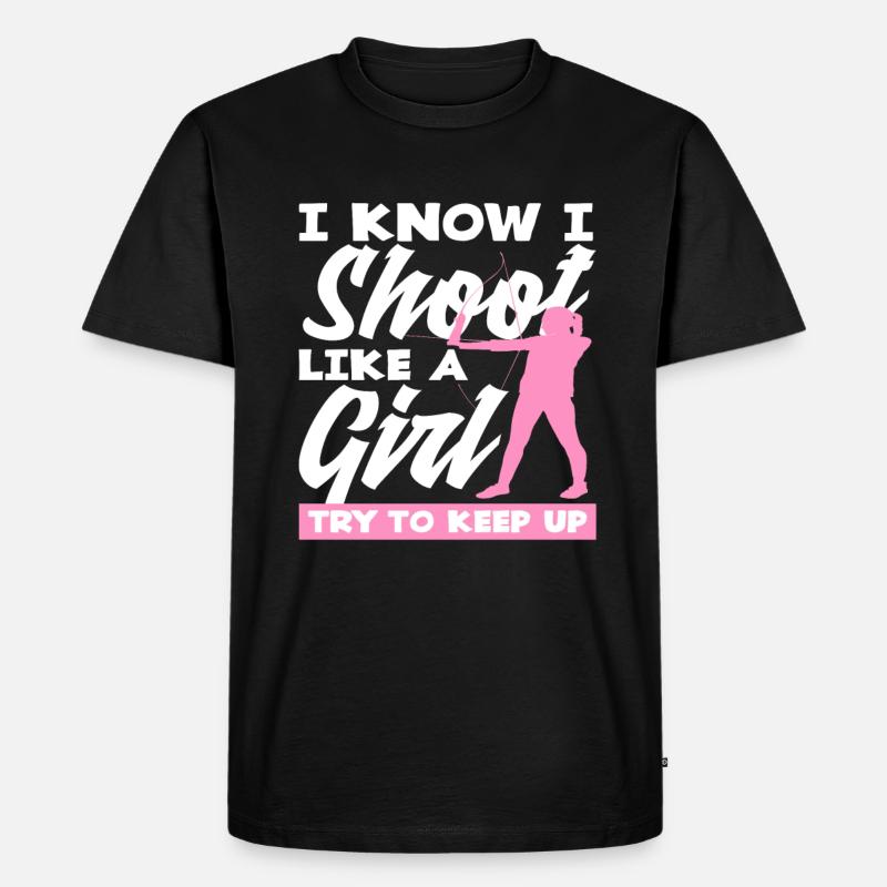 Bogen Bogenschießen Mädchen - Männer Premium Bio T-Shirt - Schwarz