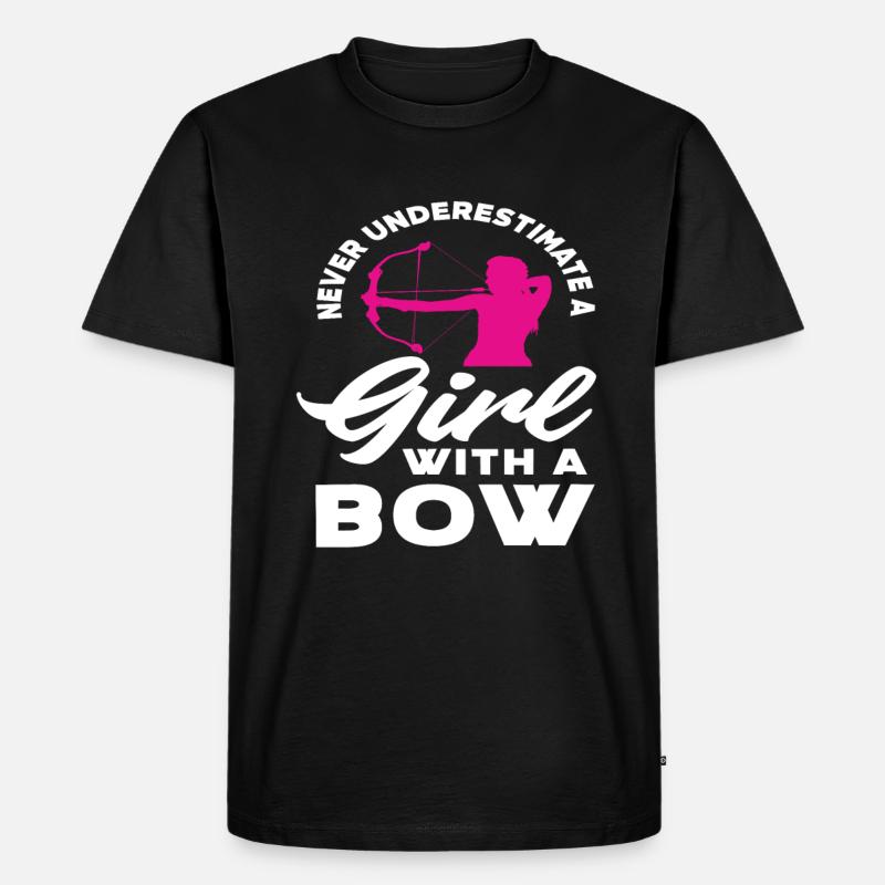 Frau Mädchen Hobby Bogenschießen - Männer Premium Bio T-Shirt - Schwarz