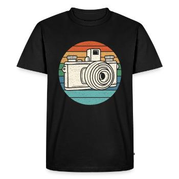 Photographer Camera Retro - Men's Premium Organic T-Shirt - black - Front - Nico (187cm)
