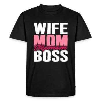 Belle-mère - T-shirt Premium bio Homme - noir - Devant - Nico (187cm)
