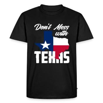 Texas Saying Texans - Men's Premium Organic T-Shirt - black - Front - Nico (187cm)