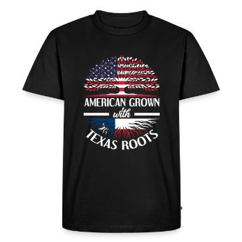 Américain aux racines texanes - T-shirt Premium bio Homme - noir - Devant - Nico (187cm)