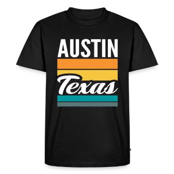 Austin, Texas - Men's Premium Organic T-Shirt - black - Front - Nico (187cm)