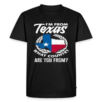 Texans d’origine texane - T-shirt Premium bio Homme - noir - Devant - Nico (187cm)