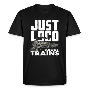 Locomotive Train Trains Hobby Train Spotter - T-shirt Premium bio Homme - noir - Devant - Nico (187cm)