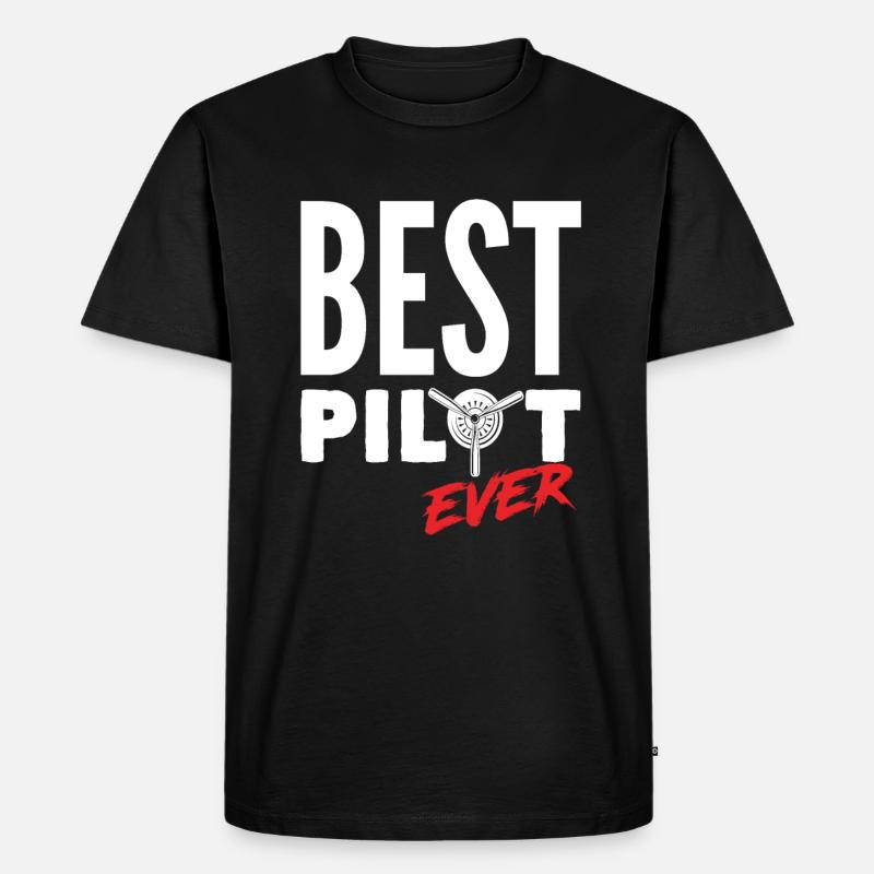 Bester Pilot - Männer Premium Bio T-Shirt - Schwarz