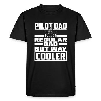 Pilot Pun - Men's Premium Organic T-Shirt - black - Front - Nico (187cm)
