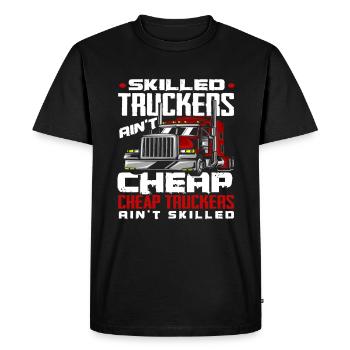 Chauffeur de camion Logisitk Dire Idée Cadeau - T-shirt Premium bio Homme - noir - Devant - Nico (187cm)
