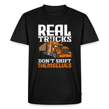 Truck Driver Fern Driver Truck Idée cadeau - T-shirt Premium bio Homme - noir - Devant - Nico (187cm)