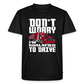 Idée cadeau d’examen de chauffeur de camion - T-shirt Premium bio Homme - noir - Devant - Nico (187cm)