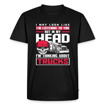 Chauffeur de camion Logistique de camion Expédition - T-shirt Premium bio Homme - noir - Devant - Nico (187cm)