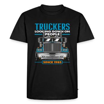 Camionneur - T-shirt Premium bio Homme - noir - Devant - Nico (187cm)