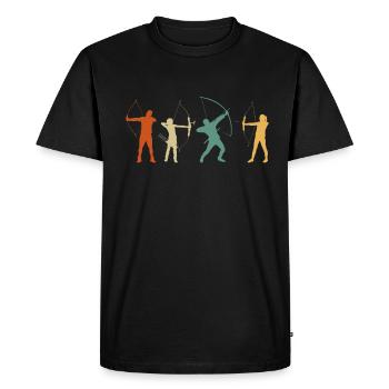 Tir à l’arc rétro - T-shirt Premium bio Homme - noir - Devant - Nico (187cm)
