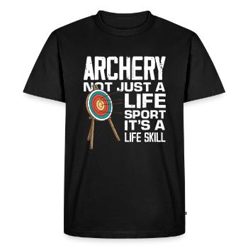 Archery Life Sports Archery - Men's Premium Organic T-Shirt - black - Front - Nico (187cm)