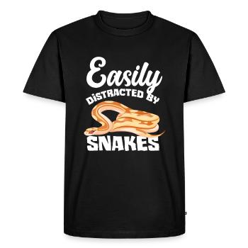 Simply Distracted Snake - Men's Premium Organic T-Shirt - black - Front - Nico (187cm)