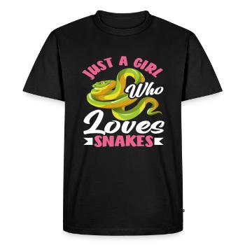 Girl Loves Snakes - Men's Premium Organic T-Shirt - black - Front - Nico (187cm)