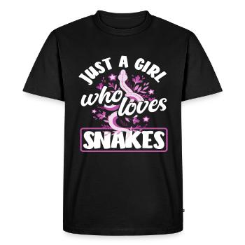 Snake Woman Girl Snake Owner - Men's Premium Organic T-Shirt - black - Front - Nico (187cm)