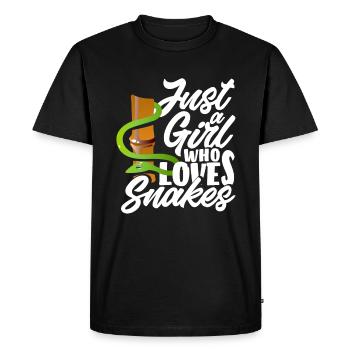 Snakes Snake Breeder Woman Girl - Men's Premium Organic T-Shirt - black - Front - Nico (187cm)