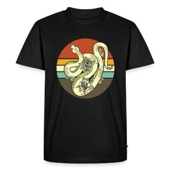 Retro Snake - Men's Premium Organic T-Shirt - black - Front - Nico (187cm)