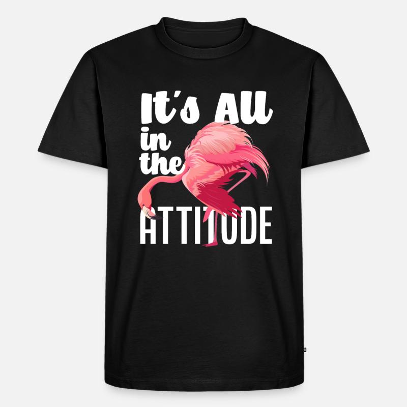 Flamingo Einstellung - Männer Premium Bio T-Shirt - Schwarz