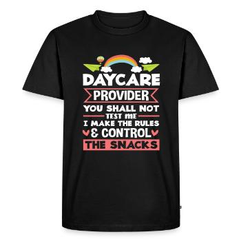 Règles de contrôle des collations pour les fournisseurs de maternelle - T-shirt Premium bio Homme - noir - Devant - Nico (187cm)