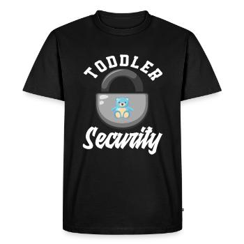 Jardin d’enfants pour la sécurité des tout-petits - T-shirt Premium bio Homme - noir - Devant - Nico (187cm)