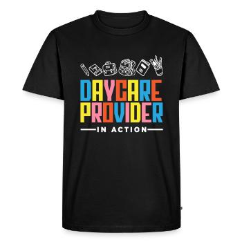 Les prestataires de services de jour en action - T-shirt Premium bio Homme - noir - Devant - Nico (187cm)