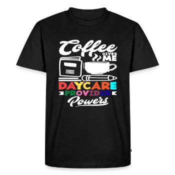 Le café me donne des éducatrices - T-shirt Premium bio Homme - noir - Devant - Nico (187cm)