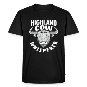 Highland Cow Whisperer bovins des Highlands écossais - T-shirt Premium bio Homme - noir - Devant - Nico (187cm)