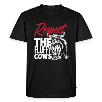 Respectez les vaches moelleuses Highland Cow - T-shirt Premium bio Homme - noir - Devant - Nico (187cm)