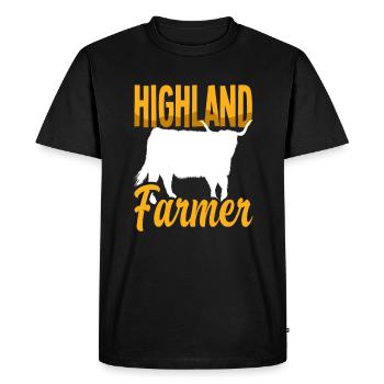 Highland Farmer Scottish Highland Cow - Men's Premium Organic T-Shirt - black - Front - Nico (187cm)