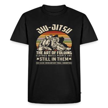 Jiu-Jitsu : l’art de plier les vêtements - T-shirt Premium bio Homme - noir - Devant - Nico (187cm)