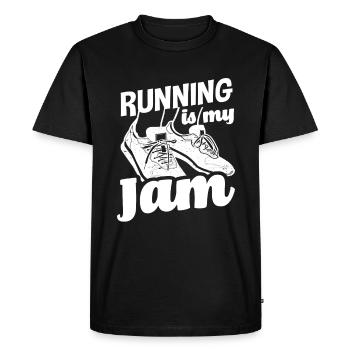 La course à pied est ma passion - T-shirt Premium bio Homme - noir - Devant - Nico (187cm)