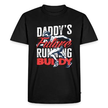 Dad's Future Running Partner Motif - Men's Premium Organic T-Shirt - black - Front - Nico (187cm)