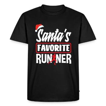 Christmas Runner Fun - Men's Premium Organic T-Shirt - black - Front - Nico (187cm)