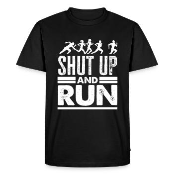 Tais-toi et courir, courir, motive - T-shirt Premium bio Homme - noir - Devant - Nico (187cm)