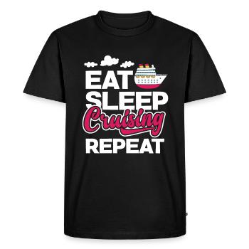 Manger Dormir Croisière Répéter Temps de loisir parfait - T-shirt Premium bio Homme - noir - Devant - Nico (187cm)