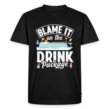 La faute à l’emballage boisson - T-shirt Premium bio Homme - noir - Devant - Nico (187cm)